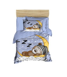 L'essentiel linge de maison PH171 Juego de Funda Nórdica para Bebé 100x150 cm, Sábana 120x150 cm, Funda Almohada 35x55 cm, Microsatina y Algodón